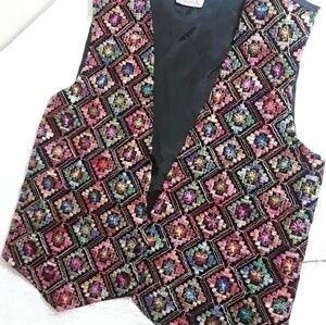 Vintage Prezzia Embroidered Diamond Vest